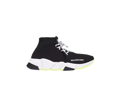 Pre-owned Balenciaga Speed Lace Up Yellow Sole (women's) Sneakers In Black