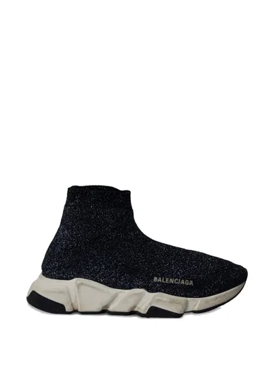 Pre-owned Balenciaga Speed Logo-detail Sneakers In Black