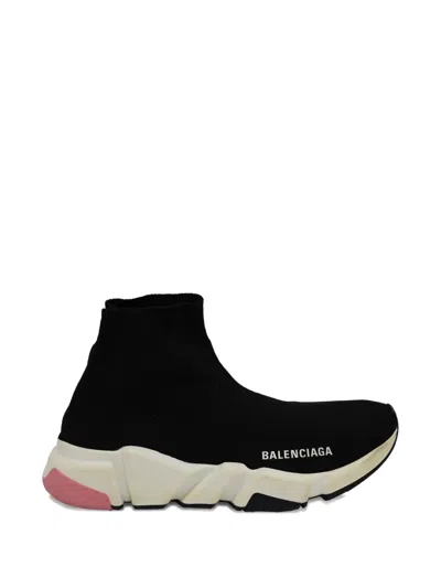 Pre-owned Balenciaga Speed Logo Sneakers In Black