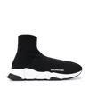 Balenciaga Speed 2.0 Logo-print Glittered Stretch-knit High-top Sneakers In Black
