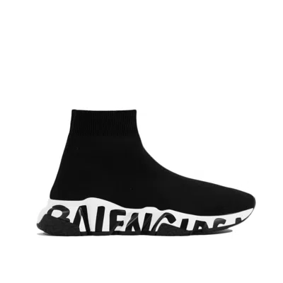 Balenciaga Speed Graffiti Sneakers In Black
