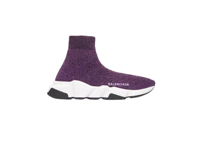 Pre-owned Balenciaga Speed Lurex (women's) Sneakers In Purple
