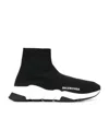 Balenciaga Speed Lt Logo-print Stretch-knit High-top Sneakers In Black