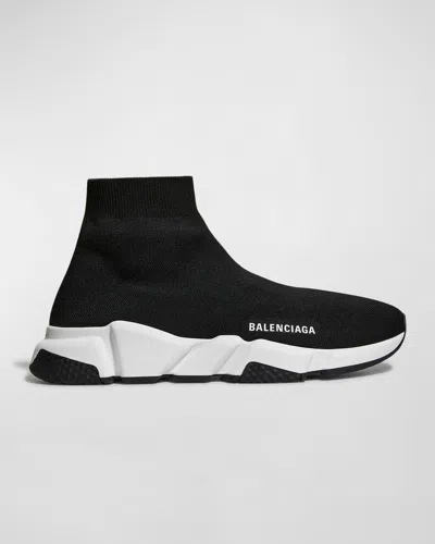 Balenciaga Speed Recycled Knit Sneakers In Black