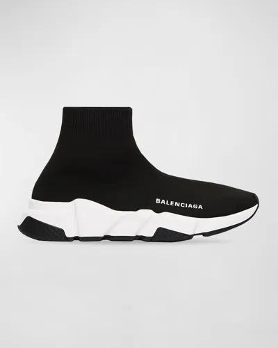 Balenciaga Speed Recycled Knit Sneakers In Black
