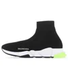 Balenciaga Speed Running Shoes Black/green In Multi
