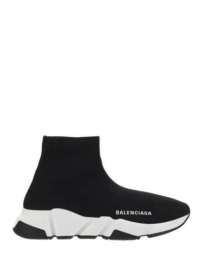 Balenciaga Womens Blk/white Women's Speed Stretch-knit Trainers Eur 36 / 3 Uk In Black