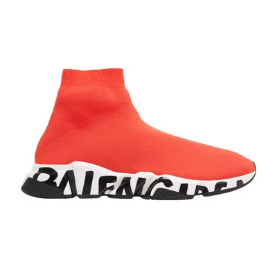 Pre-owned Balenciaga Speed Sneaker 'midsole Graffiti - Red' | Men's Size 40