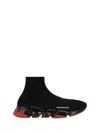 Balenciaga Clear Sole Speed 2.0 Sneakers In Black