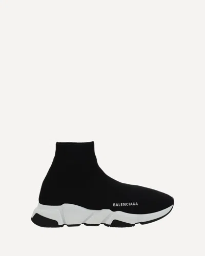 Balenciaga Black Mesh And White Speed Sneakers