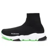Balenciaga Speed Sock-like Design Sneakers Black/green In Multi