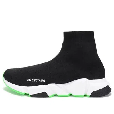 Balenciaga Speed Sock-like Design Sneakers Black/green In Multi