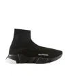 Balenciaga Speed Slip-on Knitted Mid-top Trainers In Black