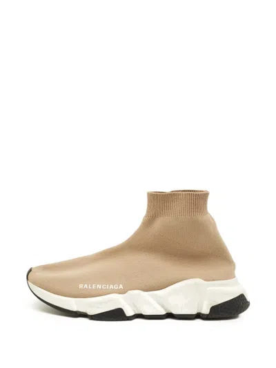 Pre-owned Balenciaga Speed Sock-style Sneakers In Neutral
