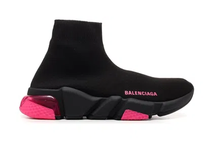 Pre-owned Balenciaga Speed Trainer Clear Sole (women's) Sneakers In Black/pink In Multi