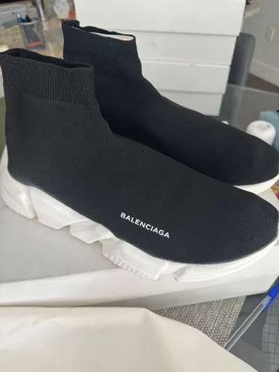 Pre-owned Balenciaga Speed Trainer Mid Black Size 46