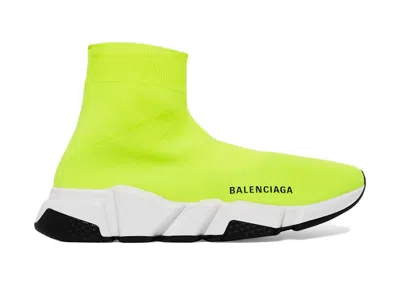 Pre-owned Balenciaga Speed Trainer Neon Bright (women's) Sneakers In Yellow