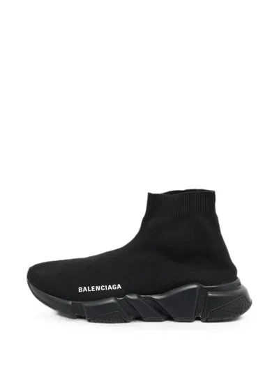 Pre-owned Balenciaga Speed Trainer Slip-on Sneakers In Black