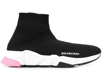 Pre-owned Balenciaga Speed Trainers Mid Light Pink (women's) Sneakers In Black