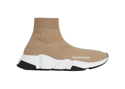 Pre-owned Balenciaga Speed White (women's) Sneakers In Beige In Sand