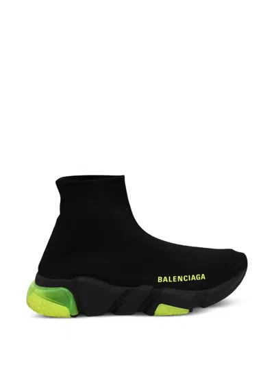 Pre-owned Balenciaga Speedy Logo-print Sneakers In Black
