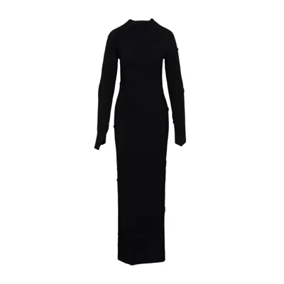 Balenciaga Spiral Black Viscose Maxi Dress