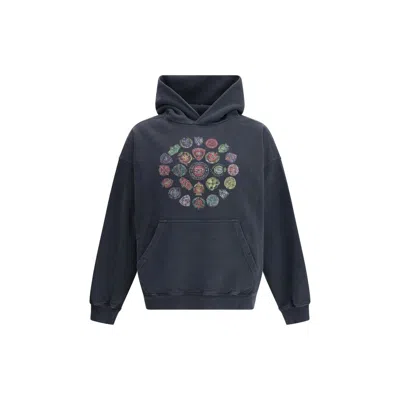 Balenciaga Spiral Crest Hoodie In Blue