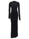 Balenciaga Spiral Knitted Dress In Black