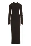 Balenciaga Ribbed Knit Maxi Dress With Asymmetric Design In Brown
