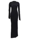 Balenciaga Spiral Knitted Dress In Black