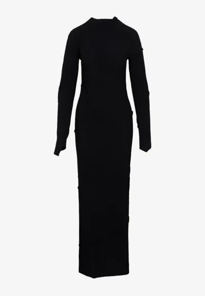 BALENCIAGA SPIRAL KNITTED MAXI DRESS