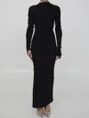 Balenciaga Paneled Ribbed-knit Maxi Dress In Black