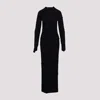 Balenciaga Spiral Knitted Maxi Dress In Black