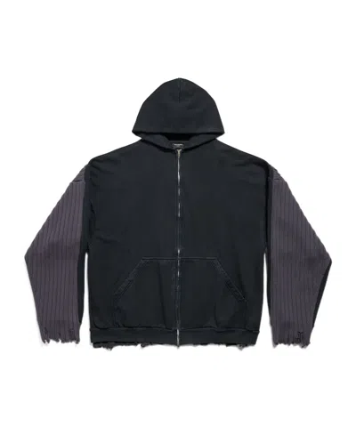 Balenciaga Spliced Hoodie In Black