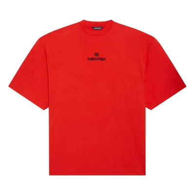 Pre-owned Balenciaga Sponsor Medium Fit T-shirt 'red' | Men's Size M
