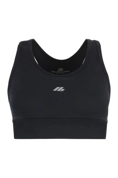 Balenciaga Activewear Sleeveless Top In Matt Nylon Blend In Black