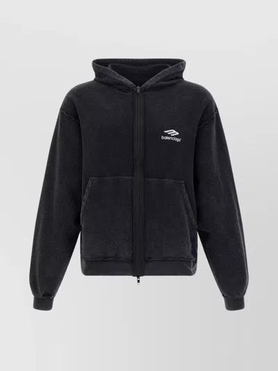 BALENCIAGA SPORTS ICON HOODIE WITH HOOD AND POCKETS