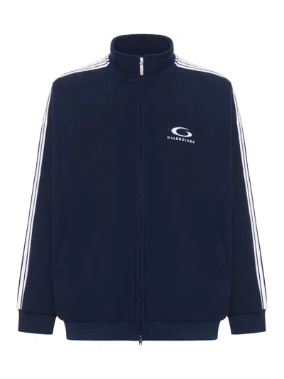 Balenciaga Sports Icon Zip Loop Jacket In Blue