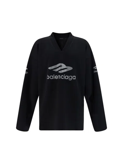 Balenciaga Sporty And Chic Black T-shirt For Women | Season Ss24