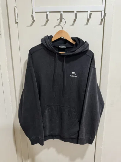 Pre-owned Balenciaga Sporty B Faded Hoodie In Grey