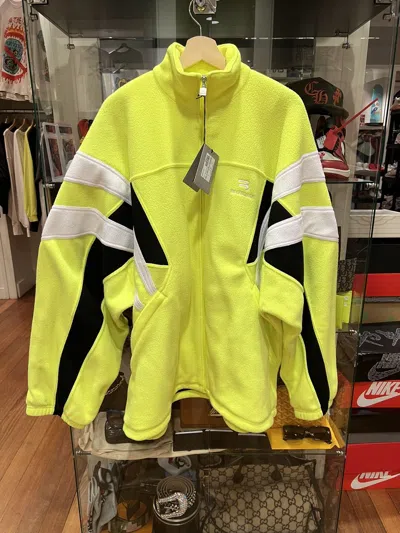 Pre-owned Balenciaga Sporty B Fleece Track Jacket In Fluro