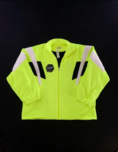 Pre-owned Balenciaga Sporty B Neon Yellow Fleece Tracksuit Jacket