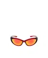 Balenciaga Sporty B Round Af Sunglasses In Red In Orange