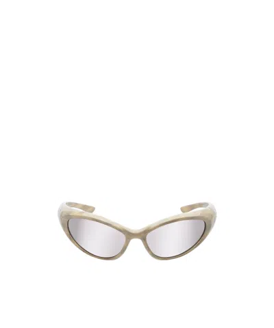 Balenciaga Sporty B Round Af Sunglasses In White
