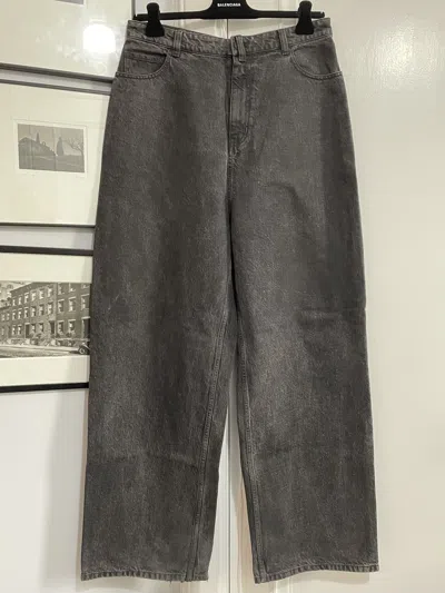 Pre-owned Balenciaga Spring 21 Charcoal Baggy Jean 30 (fits 31-33) In Gray
