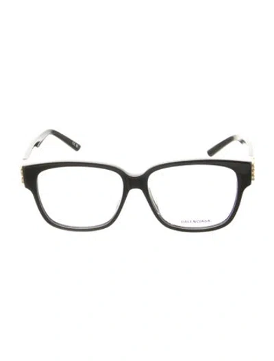 Pre-owned Balenciaga Square Eyeglasses In Black/gold