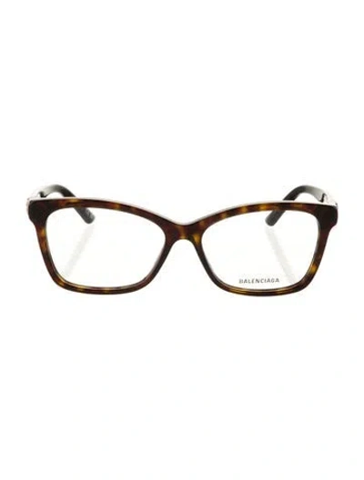 Pre-owned Balenciaga Square Eyeglasses In Brown