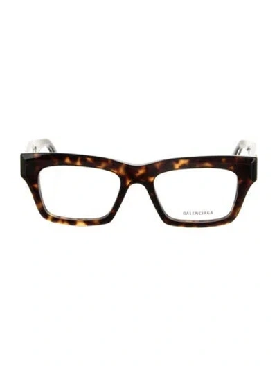 Pre-owned Balenciaga Square Eyeglasses In Brown