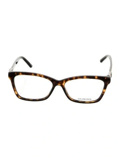 Pre-owned Balenciaga Square Eyeglasses In Brown