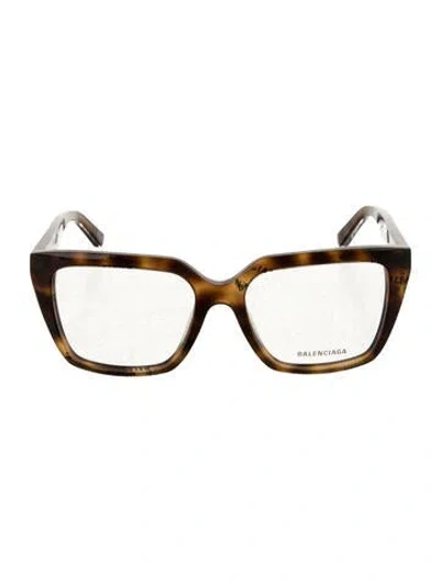 Pre-owned Balenciaga Square Eyeglasses In Brown